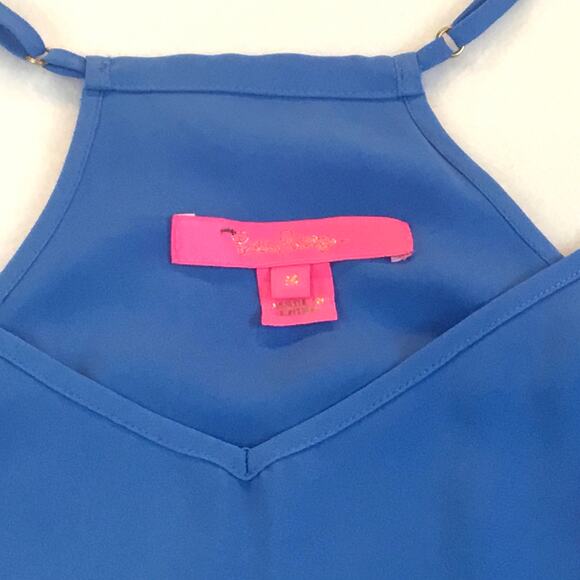 Lilly Pulitzer Blue Top Straps V-Neck Swing Size Medium - Picture 5 of 7